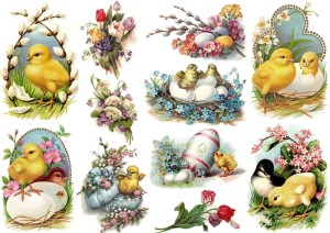 Papier ryżowy A4 Artando do decoupage - Wielkanoc, kurczaki, jajka, pisanki, bazie, kwiaty
