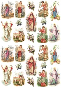 Papier ryżowy A4 Artando do decoupage - Wielkanoc, Jezus, anioły , kwiaty