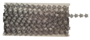 Kwiatki perełki na taśmie 15mm 1m srebrno-czarne