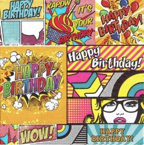 Serwetka decoupage 33x33 cm - Happy Birthday