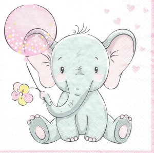 Serwetka decoupage 33x33 cm - słoń, słonik