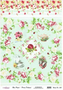 Papier ryżowy A4 do decoupage - kwiaty, róże