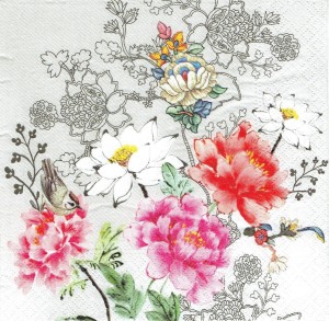 Serwetka decoupage 33x33 cm - kwiaty