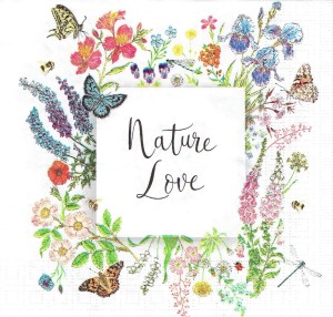 Serwetka decoupage 33x33 cm - kwiaty, love nature