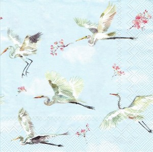 Serwetka decoupage 33x33 cm - ptaki, bociany