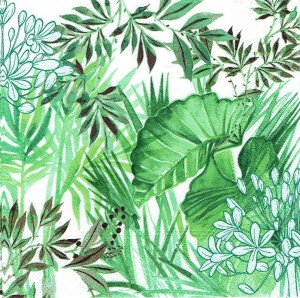 Serwetka decoupage 33x33 cm - liście tropikalne