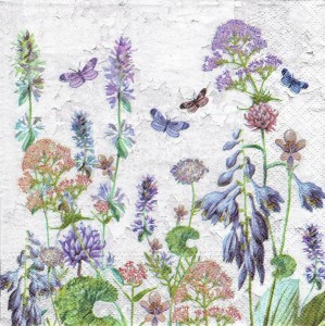 Serwetka decoupage 33x33 cm - kwiaty, zioła