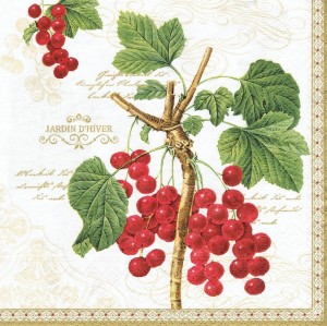 Serwetka decoupage 33x33 cm - porzeczki, owoce