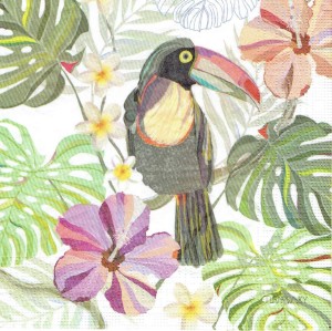 Serwetka decoupage 33x33 cm - ptak, Tukan