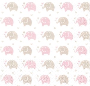 Serwetka decoupage 33x33 cm - słoniki