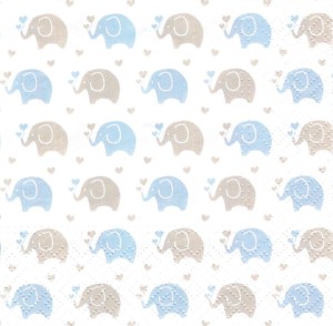 Serwetka decoupage 33x33 cm - słoniki 