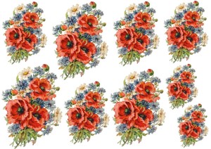 Papier klasyczny A4 do decoupage - kwiaty, maki