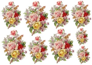 Papier klasyczny A4 do decoupage - kwiaty, róże