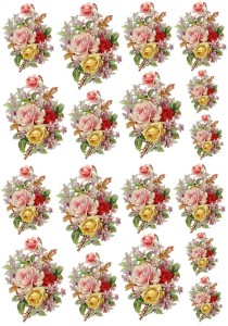 Papier klasyczny A4 do decoupage - kwiaty, róże