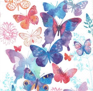 Serwetka decoupage 33x33 cm - motyle, motylki