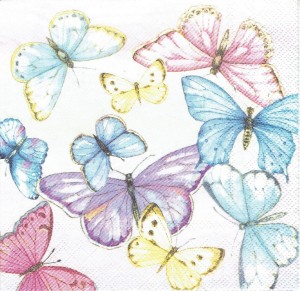 Serwetka decoupage 33x33 cm - motyle, motylki 
