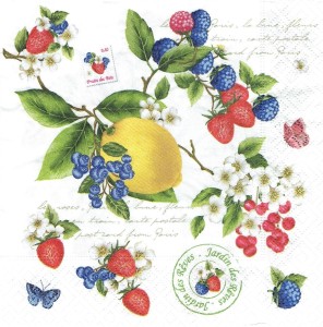 Serwetka decoupage 33x33 cm - owoce