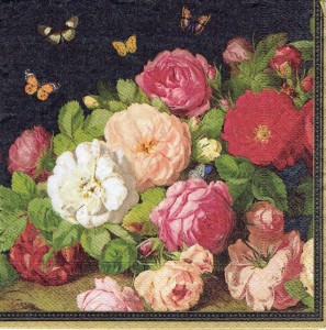 Serwetka decoupage 33x33 cm - kwiaty, róże