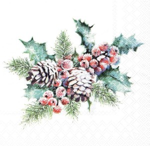 Serwetka decoupage 33x33 cm - stroik, szyszki