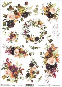 Papier ryżowy A4 ITD do decoupage - kwiaty