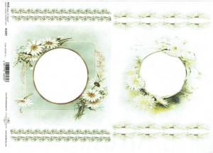Papier ryżowy A4 ITD do decoupage - kwiaty, ramki, bordery
