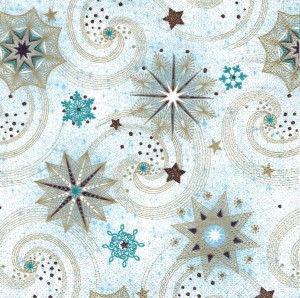 Serwetka decoupage 33x33 cm - śnieżynki, gwiazdki