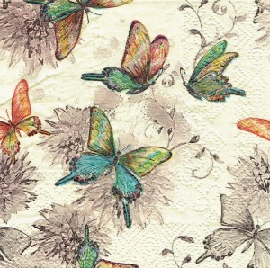 Serwetka decoupage mała 25x25cm - motyle, motylki
