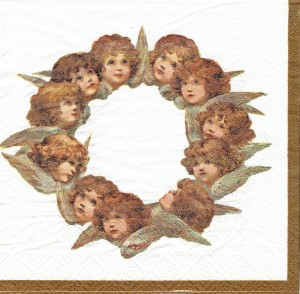 Serwetka decoupage 33x33 cm - anioły, aniołki