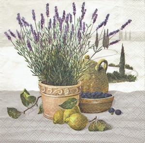 Serwetka decoupage 33x33 cm - lawenda, kwiaty 