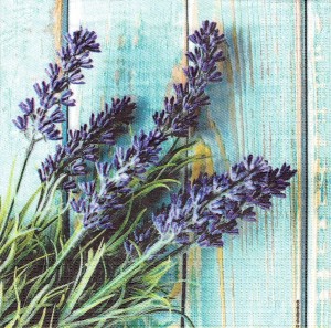 Serwetka decoupage 33x33 cm - lawenda, kwiaty, deski