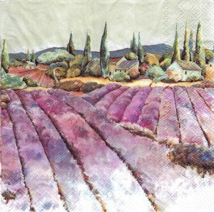 Serwetka decoupage 33x33 cm - lawenda, lawendowe pole