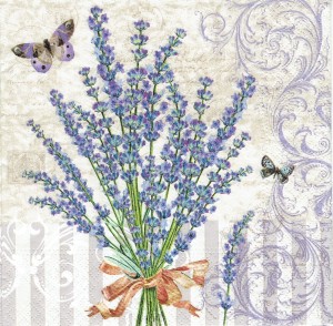 Serwetka decoupage 33x33 cm - lawenda, kwiaty