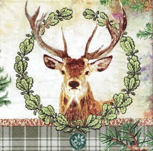 Serwetka decoupage 33x33 cm - jeleń