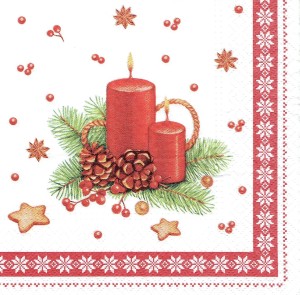 Serwetka decoupage 33x33 cm - świece, stroik