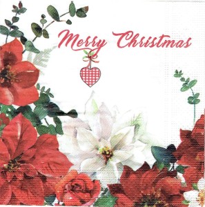 Serwetka decoupage 33x33 cm - gwiazda betlejemska