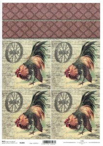 Papier ryżowy A4 ITD do decoupage - Wielkanoc, kogut