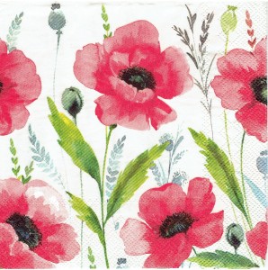 Serwetka decoupage 33x33 cm - kwiaty, maki