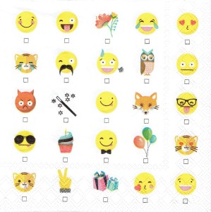 Serwetka decoupage 33x33 cm - emotikony