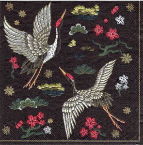 Serwetka decoupage 33x33 cm - żurawie, ptaki