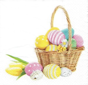 Serwetka decoupage 33x33 cm - koszyk, pisanki