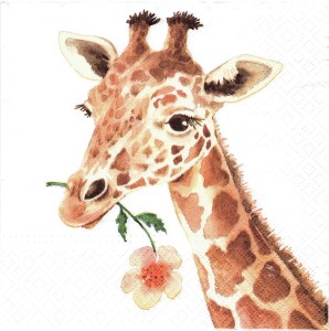Serwetka decoupage 33x33 cm - żyrafa