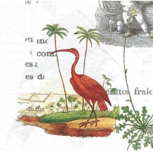 Serwetka decoupage 33x33 cm - ptaki, kwiaty