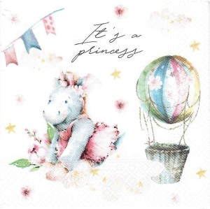 Serwetka decoupage 33x33 cm - księżniczka, balon