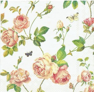 Serwetka decoupage mała 25x25cm - kwiaty, róże