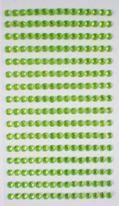 Kryształki samoprzylepne , dżety 4mm - jasnozielone