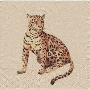 Serwetka decoupage 33x33 cm - dziki kot, jaguar, cętki