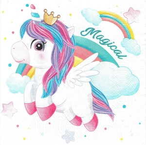 Serwetka decoupage 33x33 cm - jednorożec