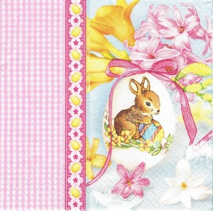 Serwetka decoupage 33x33 cm - pisanka, kwiaty