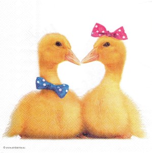 Serwetka decoupage 33x33 cm - Wielkanoc, małe kaczki, kaczuszki, ptaki