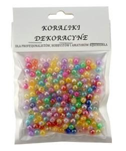 Koraliki perełki opalizujące 6mm mix kolorów